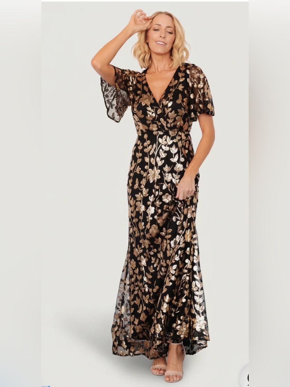 SOLD OUT ONLINE. Baltic Born ESME gold sequin dress LARGE